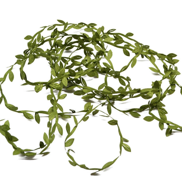 10 PCS Cloth Leaf Garland Decoration Accessories Green Leaf Cane Leaf Simulation DIY Garland Material, Size:5 Meters / Card