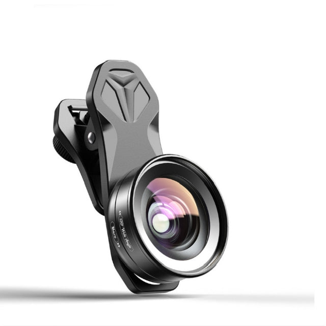 APEXEL APL-HD52IN1WM 2 in 1 Distortion-free HD 120-degree Wide-angle + 10X Macro Universal SLR External Mobile Phone Lens Set(Telephoto Clip)