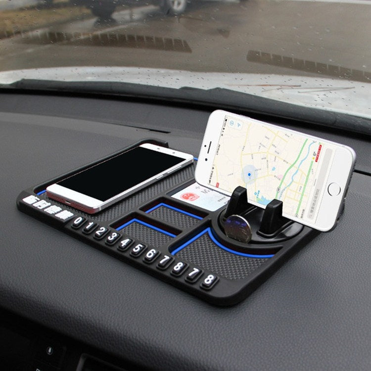 Car Interior Car Multifunctional Instrument Panel Storage Pad Car Phone Bracket Anti-slip Pad With Stop, Style:Rotating Blue Circle - Car Holders by PMC TechLife | Online Shopping South Africa | PMC TechLife
