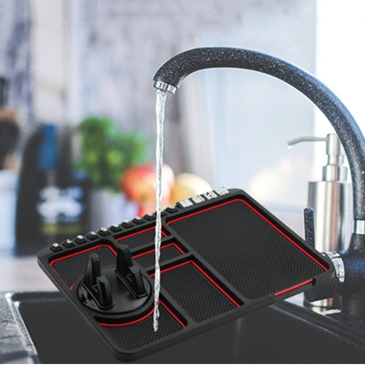 Car Interior Car Multifunctional Instrument Panel Storage Pad Car Phone Bracket Anti-slip Pad With Stop, Style:Rotating Blue Circle - Car Holders by PMC TechLife | Online Shopping South Africa | PMC TechLife