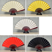 10 inch Pure Color Blank Silk Cloth Folding Fan Chinese Style Calligraphy Painting Fan(White)