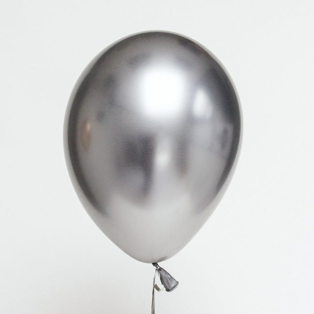 50 PCS 12inch Glossy Metal Pearl Latex Balloons Metallic Color Inflatable Air Ball Birthday Party Decor(Silver) - Balloons by PMC TechLife | Online Shopping South Africa | PMC TechLife