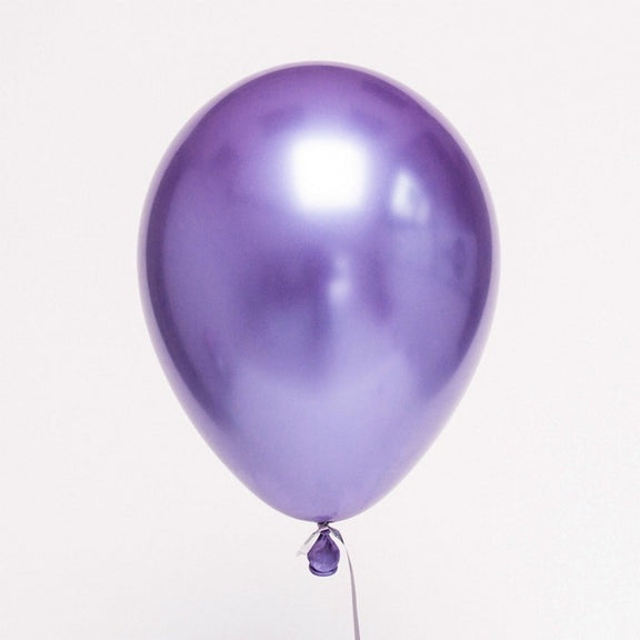 50 PCS 12inch Glossy Metal Pearl Latex Balloons Metallic Color Inflatable Air Ball Birthday Party Decor(Purple)