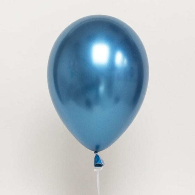 50 PCS 12inch Glossy Metal Pearl Latex Balloons Metallic Color Inflatable Air Ball Birthday Party Decor(Blue)