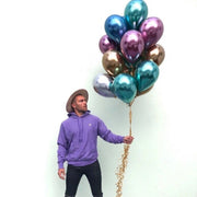 50 PCS 12inch Glossy Metal Pearl Latex Balloons Metallic Color Inflatable Air Ball Birthday Party Decor(Green)