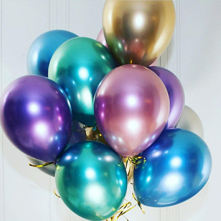 50 PCS 12inch Glossy Metal Pearl Latex Balloons Metallic Color Inflatable Air Ball Birthday Party Decor(Green)