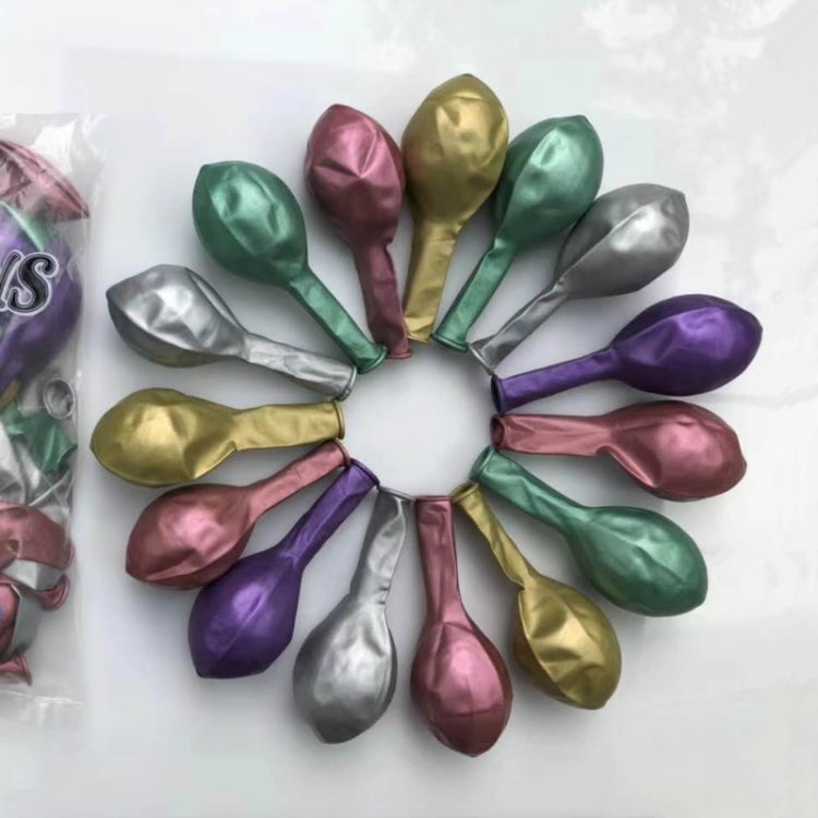 50 PCS 12inch Glossy Metal Pearl Latex Balloons Metallic Color Inflatable Air Ball Birthday Party Decor(Green)