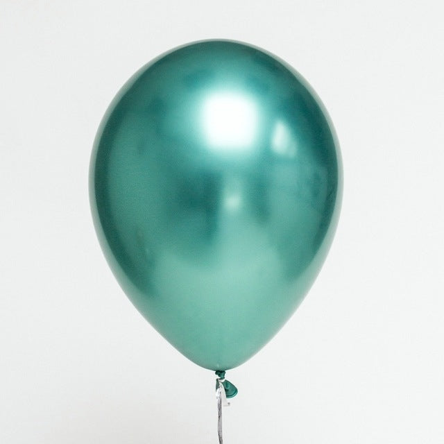 50 PCS 12inch Glossy Metal Pearl Latex Balloons Metallic Color Inflatable Air Ball Birthday Party Decor(Green)
