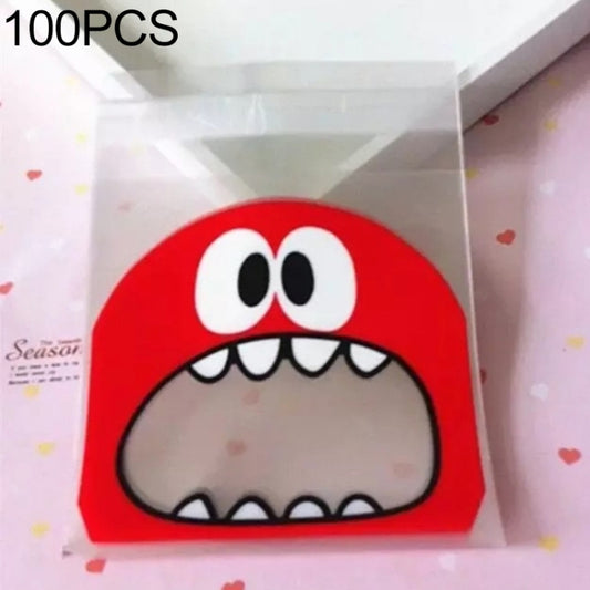 100 PCS Cute Big Teech Mouth Monster Plastic Bag Wedding Birthday Cookie Candy Gift OPP Packaging Bags, Gift Bag Size:10x10cm(Red) - free shipping - PMC Jewellery - Order now!