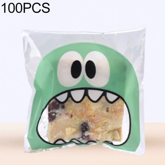 100 PCS Cute Big Teech Mouth Monster Plastic Bag Wedding Birthday Cookie Candy Gift OPP Packaging Bags, Gift Bag Size:10x10cm(Green) - free shipping - PMC Jewellery - Order now!