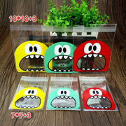 100 PCS Cute Big Teech Mouth Monster Plastic Bag Wedding Birthday Cookie Candy Gift OPP Packaging Bags, Gift Bag Size:10x10cm(Pink)