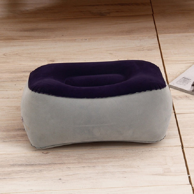 Travel Portable Inflatable Foot Rest Pilllow Mat Pad, Size:16x9cm(Gray Blue)
