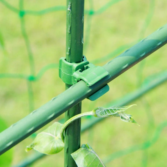 50 PCS Rotary Buckle Gardening Plastic Bracket Support Universal Tube Clamp Plastic Buckle, Size:16 mm Diameter Pillar(Green)