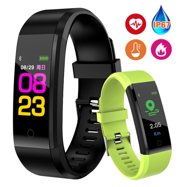ID115 Plus Smart Bracelet Fitness Heart Rate Monitor Blood Pressure Pedometer Health Running Sports SmartWatch for IOS Android(dark blue)