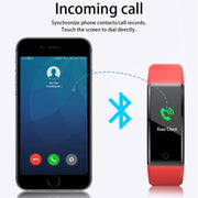 ID115 Plus Smart Bracelet Fitness Heart Rate Monitor Blood Pressure Pedometer Health Running Sports SmartWatch for IOS Android(dark blue)