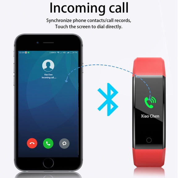ID115 Plus Smart Bracelet Fitness Heart Rate Monitor Blood Pressure Pedometer Health Running Sports SmartWatch for IOS Android(dark blue)
