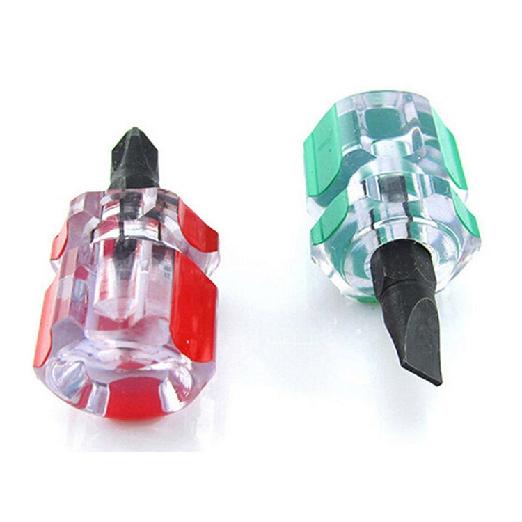 2 PCS Mini Portable Radish Head Screw Driver Transparent Handle Repair Hand Tools(Slotted Screwdriver) - Screwdriver Tools by PMC TechLife | Online Shopping South Africa | PMC TechLife