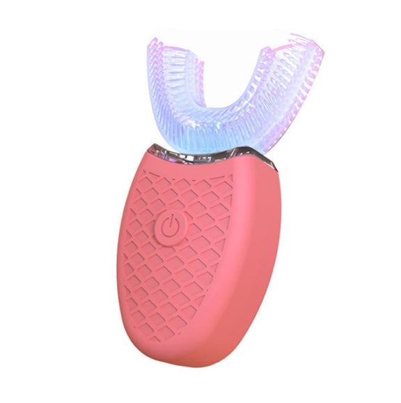 Lazy U-shaped Mouth Whitening Tooth Electric Toothbrush(Pink)