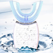 Lazy U-shaped Mouth Whitening Tooth Electric Toothbrush(Pink)