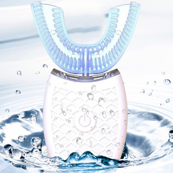 Lazy U-shaped Mouth Whitening Tooth Electric Toothbrush(Black)