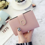Women Wallets Small Fashion Leather Purse Ladies Card Bag For Female Purse Money Clip Wallet(Light Pink)