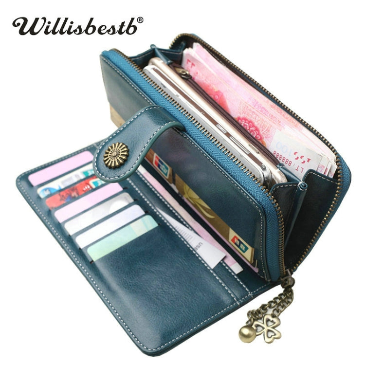 Vintage Button Phone Purses Women Wallets Female Purse Leather Brand Retro Ladies Long Zipper Woman Wallet Card Clutch(Long yellow)