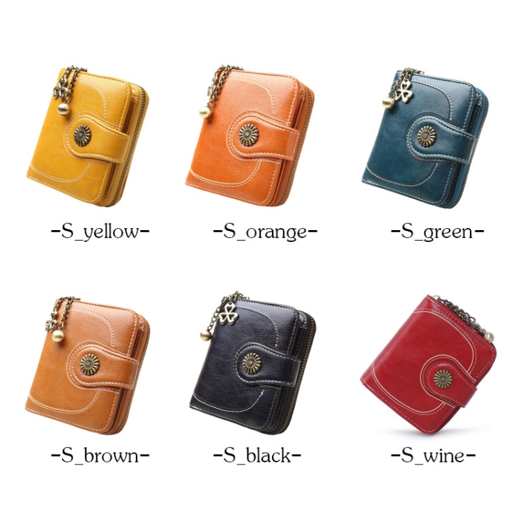 Vintage Button Phone Purses Women Wallets Female Purse Leather Brand Retro Ladies Long Zipper Woman Wallet Card Clutch(Long yellow)