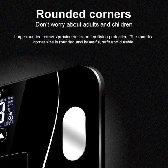 LCD Display Body Electronic Smart Weighing Scales Bathroom Scale Digital Human Weight Scales(Black)
