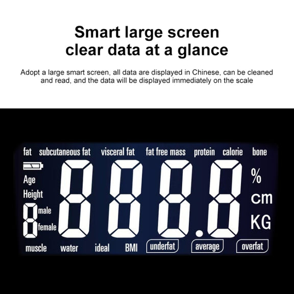 LCD Display Body Electronic Smart Weighing Scales Bathroom Scale Digital Human Weight Scales(Black)