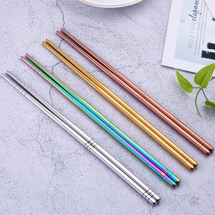 1 Pair Stainless Steel Tableware Colorful Reusable Metal Chopsticks Dishware, Length���23cm(Multicolor)