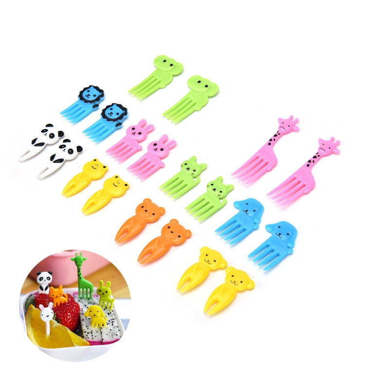 5 Sets 10 in 1 Creative Cartoon Animal Plastic Children Fruit Fork Bento Decoration Toothpick(G222) - Cutlery Sets by PMC TechLife | Online Shopping South Africa | PMC TechLife