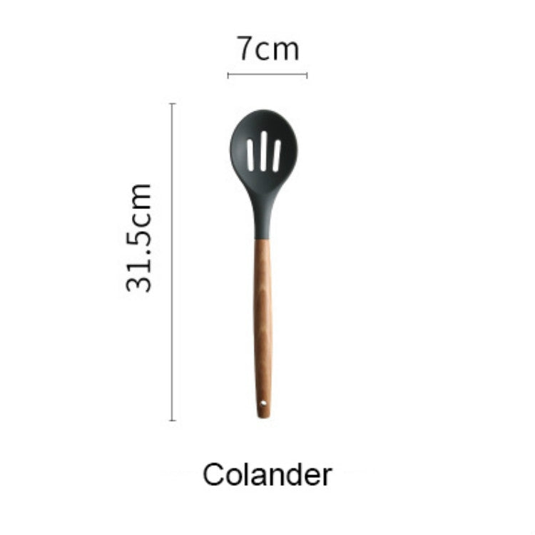 Silicone Wood Handle Spatula Heat-resistant Soup Spoon Non-stick Special Cooking Shovel Kitchen Tools Colander Spoon - free shipping - PMC TechLife - Order now!