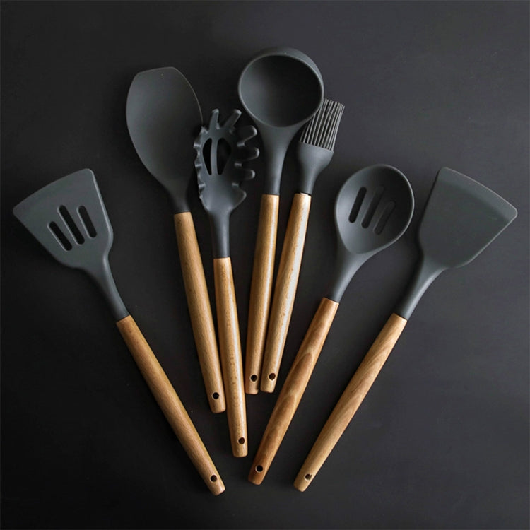 Silicone Wood Handle Spatula Heat-resistant Soup Spoon Non-stick Special Cooking Shovel Kitchen Tools Colander Spoon - free shipping - PMC TechLife - Order now!