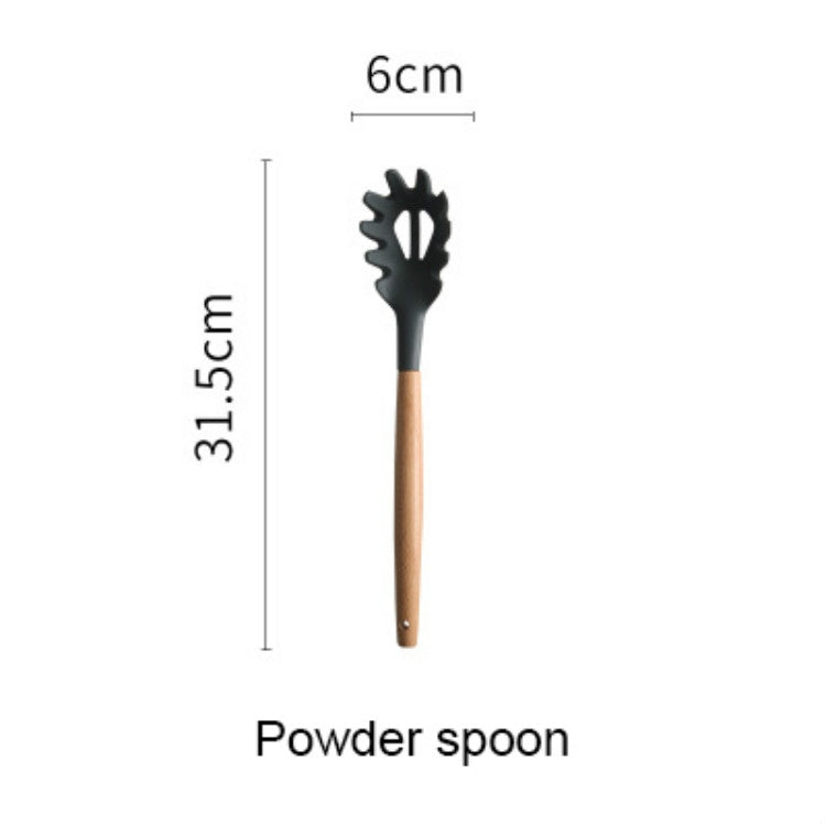 Silicone Wood Handle Spatula Heat-resistant Soup Spoon Non-stick Special Cooking Shovel Kitchen Tools Draging Spoon - Cutlery Sets by PMC TechLife | Online Shopping South Africa | PMC TechLife