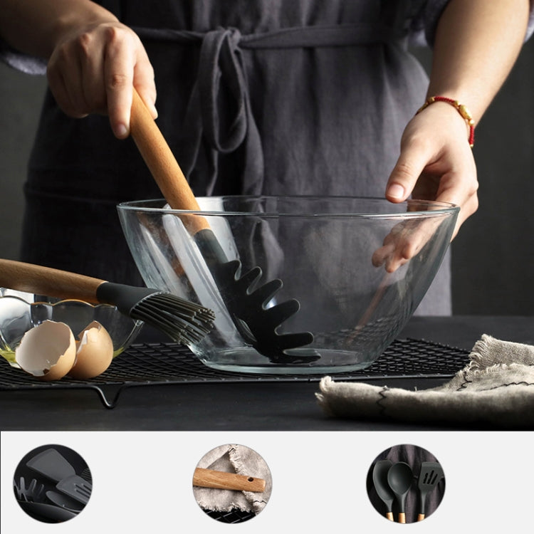 Silicone Wood Handle Spatula Heat-resistant Soup Spoon Non-stick Special Cooking Shovel Kitchen Tools Oil Brush - Cutlery Sets by PMC TechLife | Online Shopping South Africa | PMC TechLife