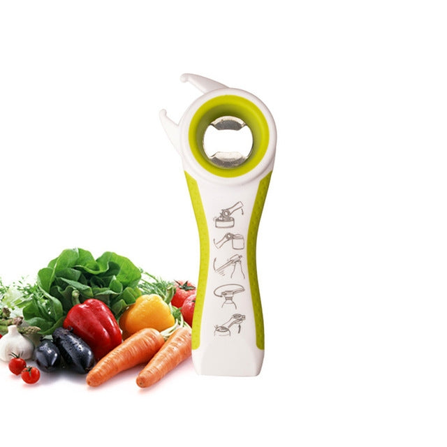 5 in 1 Multifunctional Plastic Bottle Opener Beer Opener Kitchen Tool(White&Green) - Openers by PMC TechLife | Online Shopping South Africa | PMC TechLife