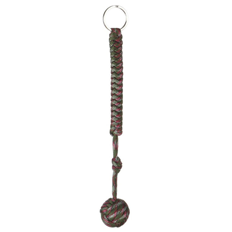Outdoor Security Protection Black Monkey Fist Steel Ball Bearing Self Defense Lanyard Survival Key Chain(Camouflage Green1) - Self-defense Protection by PMC TechLife | Online Shopping South Africa | PMC TechLife