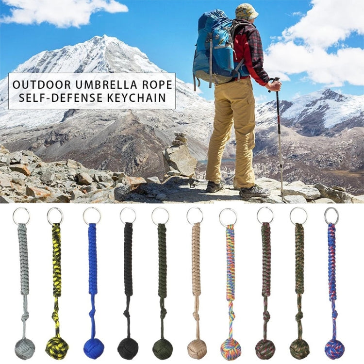 Outdoor Security Protection Black Monkey Fist Steel Ball Bearing Self Defense Lanyard Survival Key Chain(Camouflage Green1) - Self-defense Protection by PMC TechLife | Online Shopping South Africa | PMC TechLife