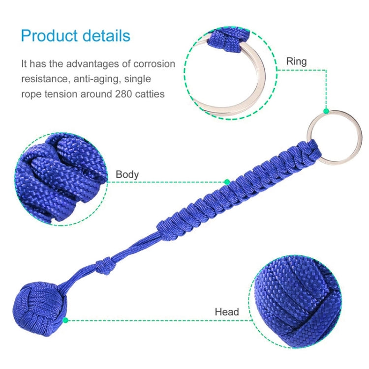 Outdoor Security Protection Black Monkey Fist Steel Ball Bearing Self Defense Lanyard Survival Key Chain(Camouflage Green1) - Self-defense Protection by PMC TechLife | Online Shopping South Africa | PMC TechLife