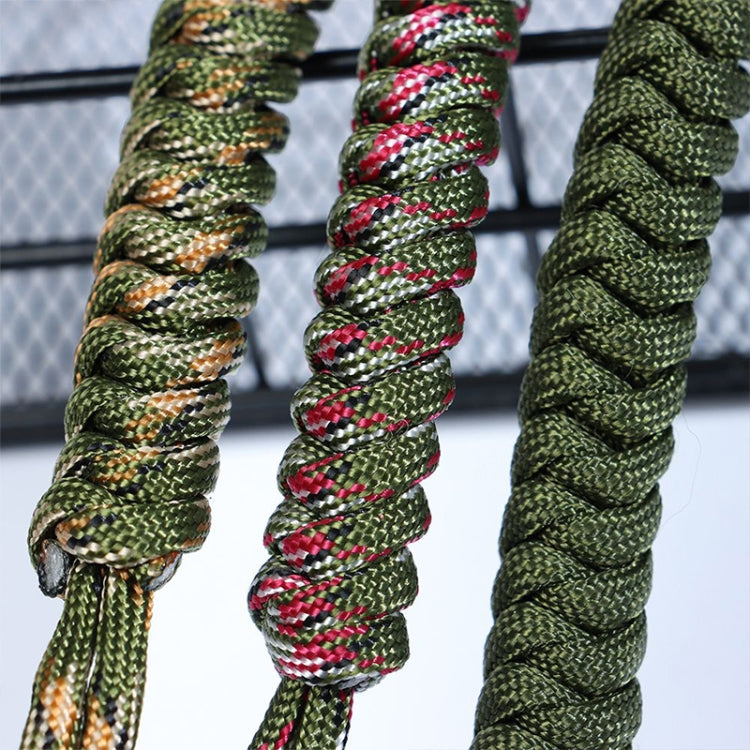 Outdoor Security Protection Black Monkey Fist Steel Ball Bearing Self Defense Lanyard Survival Key Chain(Camouflage Green1)