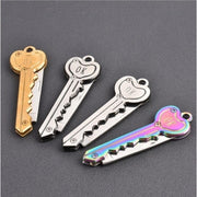 Mini Key Knife Camp Outdoor Keyring Ring Keychain Fold Self Defense Security Multi Tool(Gold)
