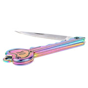 Mini Key Knife Camp Outdoor Keyring Ring Keychain Fold Self Defense Security Multi Tool(Gold)