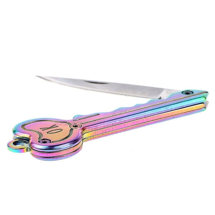 Mini Key Knife Camp Outdoor Keyring Ring Keychain Fold Self Defense Security Multi Tool(Gold)