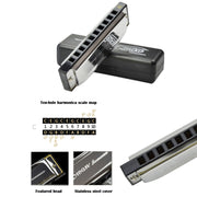 Swan 10 Holes Full-scale Bruce Harmonica Beginner Children Adult Students Playing Musical Instruments