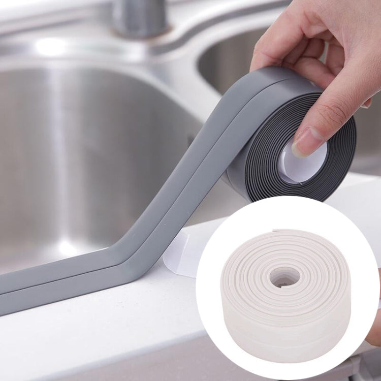 Durable PVC Material Waterproof Mold Proof Adhesive Tape  Kitchen Bathroom Wall Sealing Tape, Width:3.8cm x 3.2m(White) - Adhesives & Sealers by PMC TechLife | Online Shopping South Africa | PMC TechLife