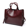 Leather Handbags Big Women Bag Casual Female Bags Trunk Tote Shoulder Bag Ladies Large Bolsos, Color:Coffee - Handbags by PMC TechLife | Online Shopping South Africa | PMC TechLife