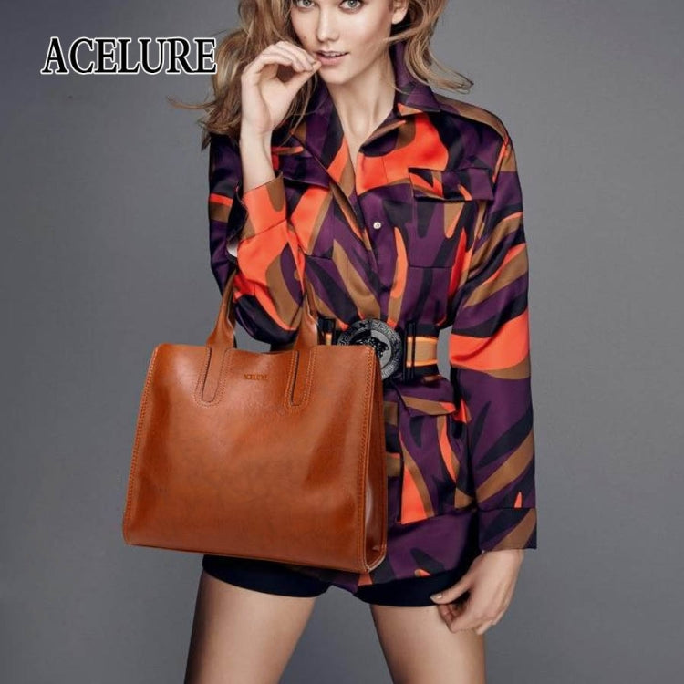 Leather Handbags Big Women Bag Casual Female Bags Trunk Tote Shoulder Bag Ladies Large Bolsos, Color:Burgundy