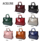 Leather Handbags Big Women Bag Casual Female Bags Trunk Tote Shoulder Bag Ladies Large Bolsos, Color:Burgundy