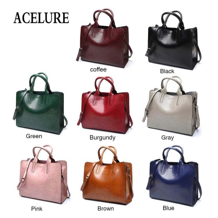 Leather Handbags Big Women Bag Casual Female Bags Trunk Tote Shoulder Bag Ladies Large Bolsos, Color:Burgundy