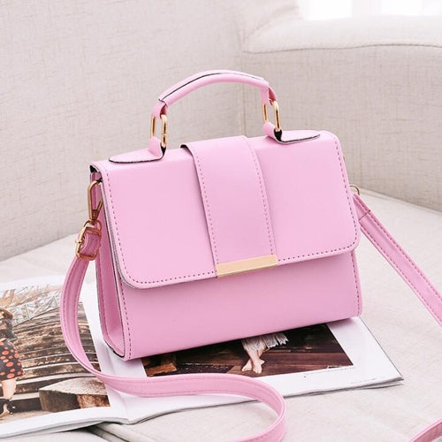 Women Bag Leather Handbags PU Shoulder Bag Small Flap Crossbody Bags for Women Messenger Bags(Pink)